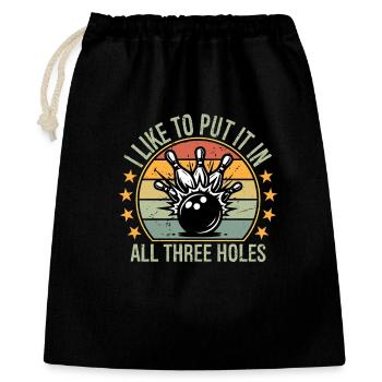 J’aime le mettre dans les trois trous Chemise de bowling - Sac cadeau 40 x 50 cm - noir - Devant