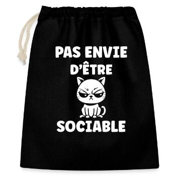 Not Wanting to Be Sociable — Cat - Gift Bag 40 x 50 cm - black - Front