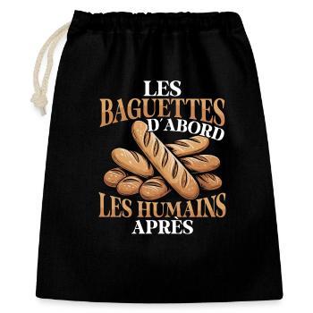  Les Baguettes D’first Lustiges Französisches - Geschenkbeutel aus Baumwolle (40 x 50 cm) - Schwarz - Vorne