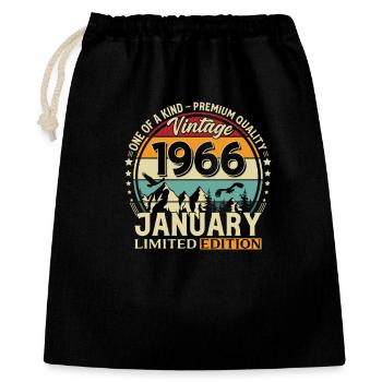 196660e anniversaire Millésime janvier 1966 - Sac cadeau 40 x 50 cm - noir - Devant