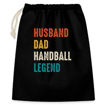 Handball Legende Vater Ehemann - Geschenkbeutel aus Baumwolle (40 x 50 cm) - Schwarz - Vorne