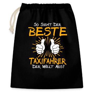 Taxifahrer Geschenkidee - Geschenkbeutel aus Baumwolle (40 x 50 cm) - Schwarz - Vorne
