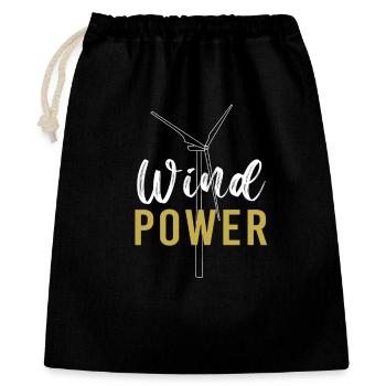 Wind turbine, wind energy, wind power - Gift Bag 40 x 50 cm - black - Front