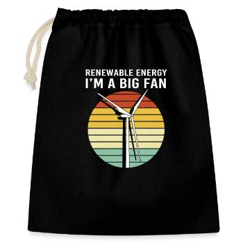 Wind Power Wind Turbine Wind Energy - Gift Bag 40 x 50 cm - black - Front