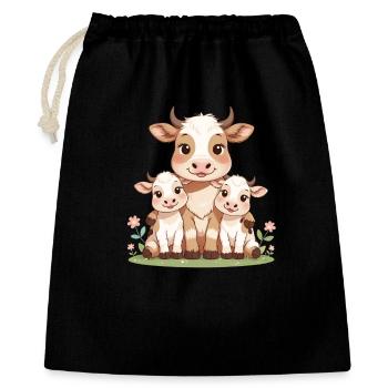 Cow family in spring light - Gift Bag 40 x 50 cm - black - Front