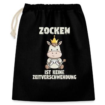 zocken zocken zocken - Geschenkbeutel aus Baumwolle (40 x 50 cm) - Schwarz - Vorne