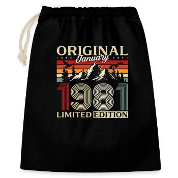 45th Birthday Original January 1981 - Gift Bag 40 x 50 cm - black - Front