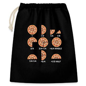 Équations mathématiques Pizza Tranche de nourriture drôle - Sac cadeau 40 x 50 cm - noir - Devant