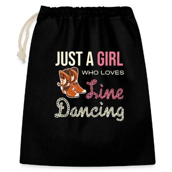Femme danseuse en ligne avec bottes de cow-boy - Sac cadeau 40 x 50 cm - noir - Devant