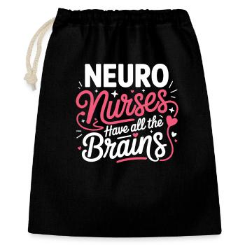 NeuroNurse All Brains Design - Geschenkbeutel aus Baumwolle (40 x 50 cm) - Schwarz - Vorne
