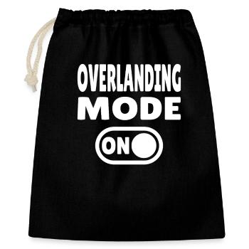 Overlanding Mode ON – Schalter auf Abenteuer - Geschenkbeutel aus Baumwolle (40 x 50 cm) - Schwarz - Vorne