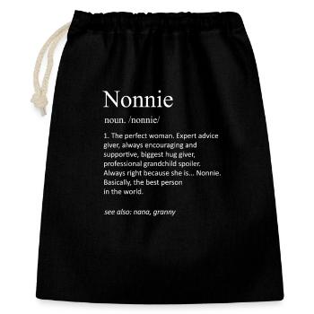 Nonnie Definition Funny Grandmother Nana Granny - Gift Bag 40 x 50 cm - black - Front