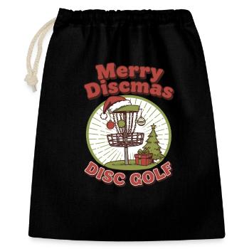 Joyeux Discmas Disc Golf Panier de Disques Volant Drôle - Sac cadeau 40 x 50 cm - noir - Devant