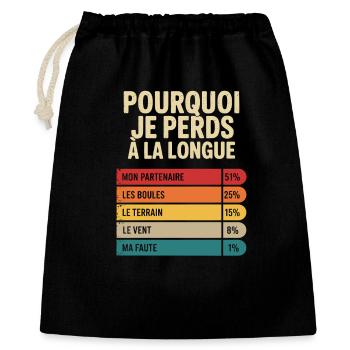 Warum ich mich in Lyon Humor Bouliste verliere - Geschenkbeutel aus Baumwolle (40 x 50 cm) - Schwarz - Vorne