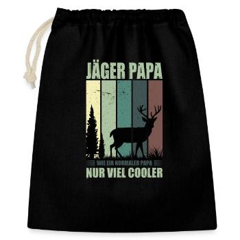 Jäger Geschenke Jagd Jagen Jägersprüfung  - Geschenkbeutel aus Baumwolle (40 x 50 cm) - Schwarz - Vorne