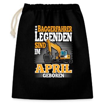 Excavator Driver Birthday April - Gift Bag 40 x 50 cm - black - Front