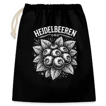 Heidelbeeren Illustration - Geschenkbeutel aus Baumwolle (40 x 50 cm) - Schwarz - Vorne