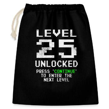 Level 25 Unlocked Shirt 25th Birthday Shirt - Gift Bag 40 x 50 cm - black - Front