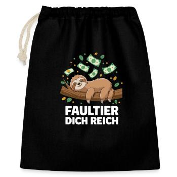 Paresseux, riche Motif drôle d’argent paresseux - Sac cadeau 40 x 50 cm - noir - Devant