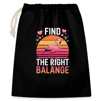  Find The Right Balange Flamingo Krone - Geschenkbeutel aus Baumwolle (40 x 50 cm) - Schwarz - Vorne