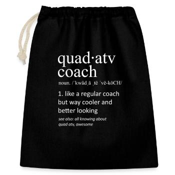 Définition du Quad ATV Coach Typographie drôle - Sac cadeau 40 x 50 cm - noir - Devant