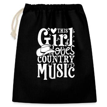 Cette fille adore la musique country - Sac cadeau 40 x 50 cm - noir - Devant
