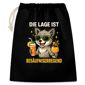 besäufniserregend spruch, party hund - Geschenkbeutel aus Baumwolle (40 x 50 cm) - Schwarz - Vorne
