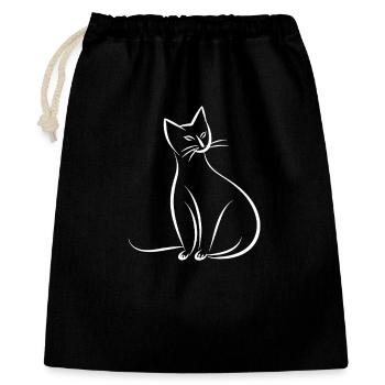 Dessin de chat - Sac cadeau 40 x 50 cm - noir - Devant