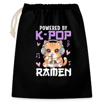 Propulsé par des ramen K-Pop - Sac cadeau 40 x 50 cm - noir - Devant