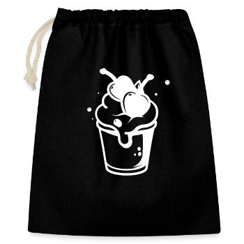 Eisbecher Zeichnung - Gift Bag 40 x 50 cm - black - Front