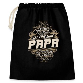 Erzieher Papa - Geschenkbeutel aus Baumwolle (40 x 50 cm) - Schwarz - Vorne