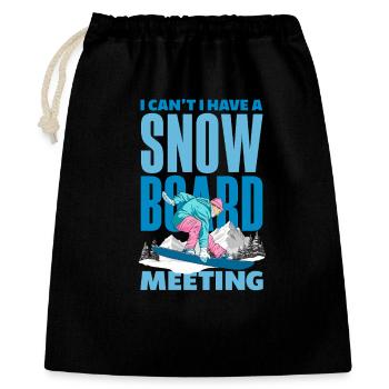 Télésiège de réunion de snowboard snowboard - Sac cadeau 40 x 50 cm - noir - Devant
