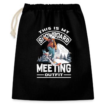 Télésiège de réunion de snowboard snowboard - Sac cadeau 40 x 50 cm - noir - Devant