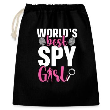 Privatdetektivuniform für Frauen als Privatdetektiv - Geschenkbeutel aus Baumwolle (40 x 50 cm) - Schwarz - Vorne