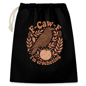Lustiger Häkelliebhaber F caw F ich häkele Garn - Geschenkbeutel aus Baumwolle (40 x 50 cm) - Schwarz - Vorne
