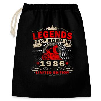 Cadeau du 40e anniversaire Motocycliste 1986 - Sac cadeau 40 x 50 cm - noir - Devant