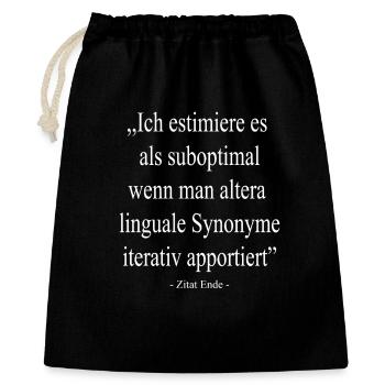 Irony in the form of foreign words Intellectual humor Fun - Gift Bag 40 x 50 cm - black - Front