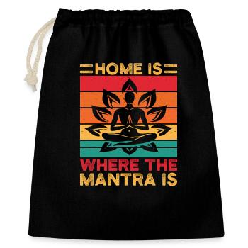 Yoga Home est là où le mantra est drôle Le yoga - Sac cadeau 40 x 50 cm - noir - Devant