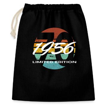 70e anniversaire 1956 cadeau pour hommes et femmes - Sac cadeau 40 x 50 cm - noir - Devant