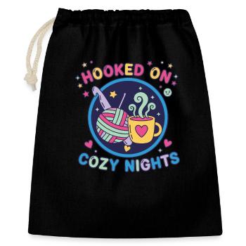Accro aux nuits douillettes Amant du crochet Drôle - Sac cadeau 40 x 50 cm - noir - Devant