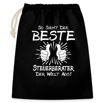 Bester Steuerberater - Geschenkbeutel aus Baumwolle (40 x 50 cm) - Schwarz - Vorne