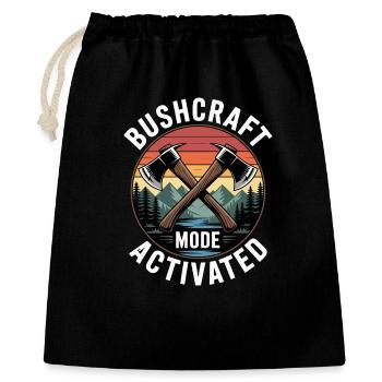 Bushcraft-Modus aktiviert - Geschenkbeutel aus Baumwolle (40 x 50 cm) - Schwarz - Vorne
