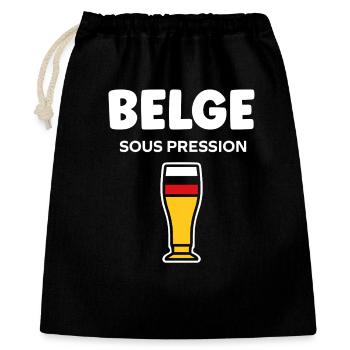 Belge Sous Pression Verre Bière - Sac cadeau 40 x 50 cm - noir - Devant