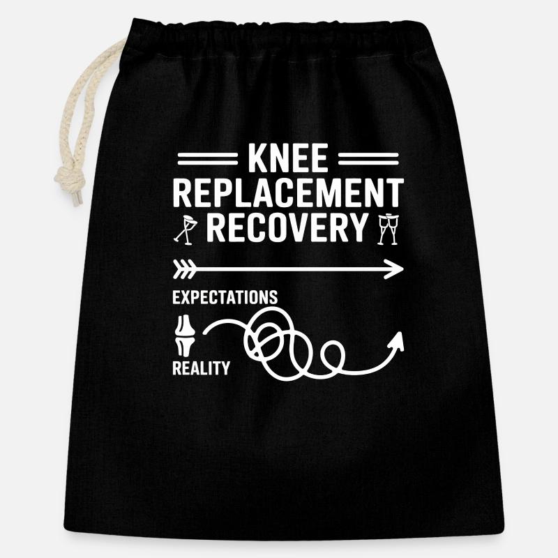 Rééducation d’une prothèse du genou : attentes vs réalité - Sac cadeau 40 x 50 cm - noir