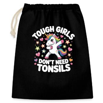Danse Unicornen : Filles fortes sans amygdales - Sac cadeau 40 x 50 cm - noir - Devant