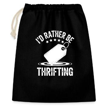 Je préfère faire de la friperie - Sac cadeau 40 x 50 cm - noir - Devant