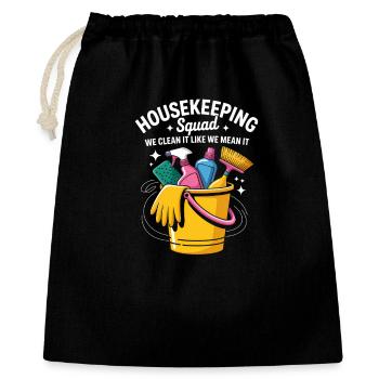 Conception de nettoyage amusante - Sac cadeau 40 x 50 cm - noir - Devant
