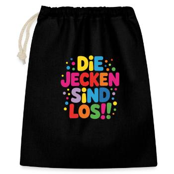 Jecken Karneval Kostüm  - Geschenkbeutel aus Baumwolle (40 x 50 cm) - Schwarz - Vorne