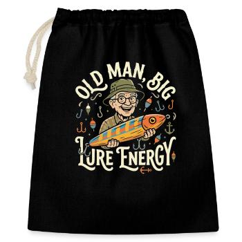 Old Man Big Lure Energy Funny Angler Grandpa - Gift Bag 40 x 50 cm - black - Front