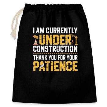 Chemise de la patience en construction - Sac cadeau 40 x 50 cm - noir - Devant